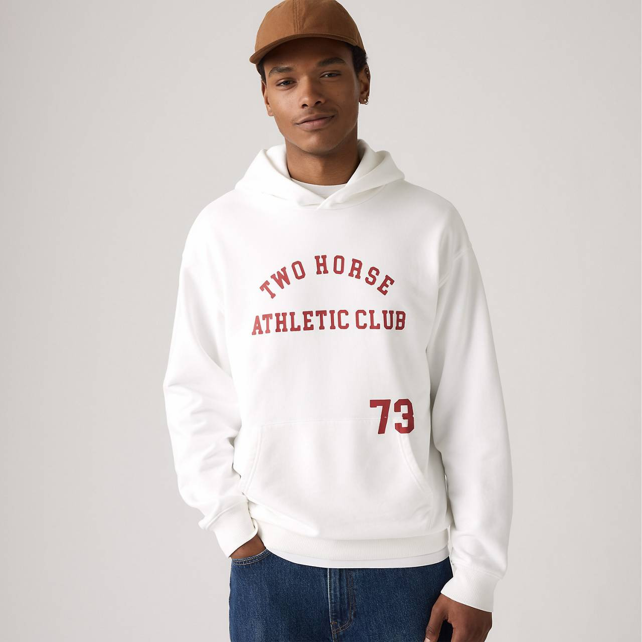 TWO HORSE BOXY CROPPED HOODIE SWEATSHIRT - 3