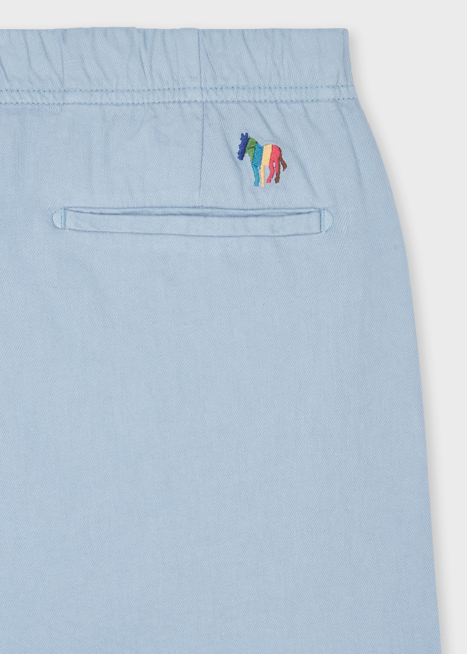 Pale Blue Linen-Blend 'Broad Stripe Zebra' Shorts - 2