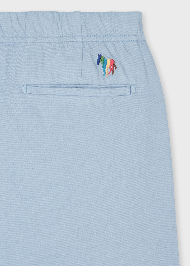 Paul Smith Pale Blue Linen-Blend 'Broad Stripe Zebra' Shorts outlook