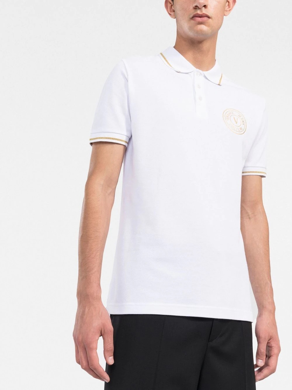 logo-patch polo shirt - 3