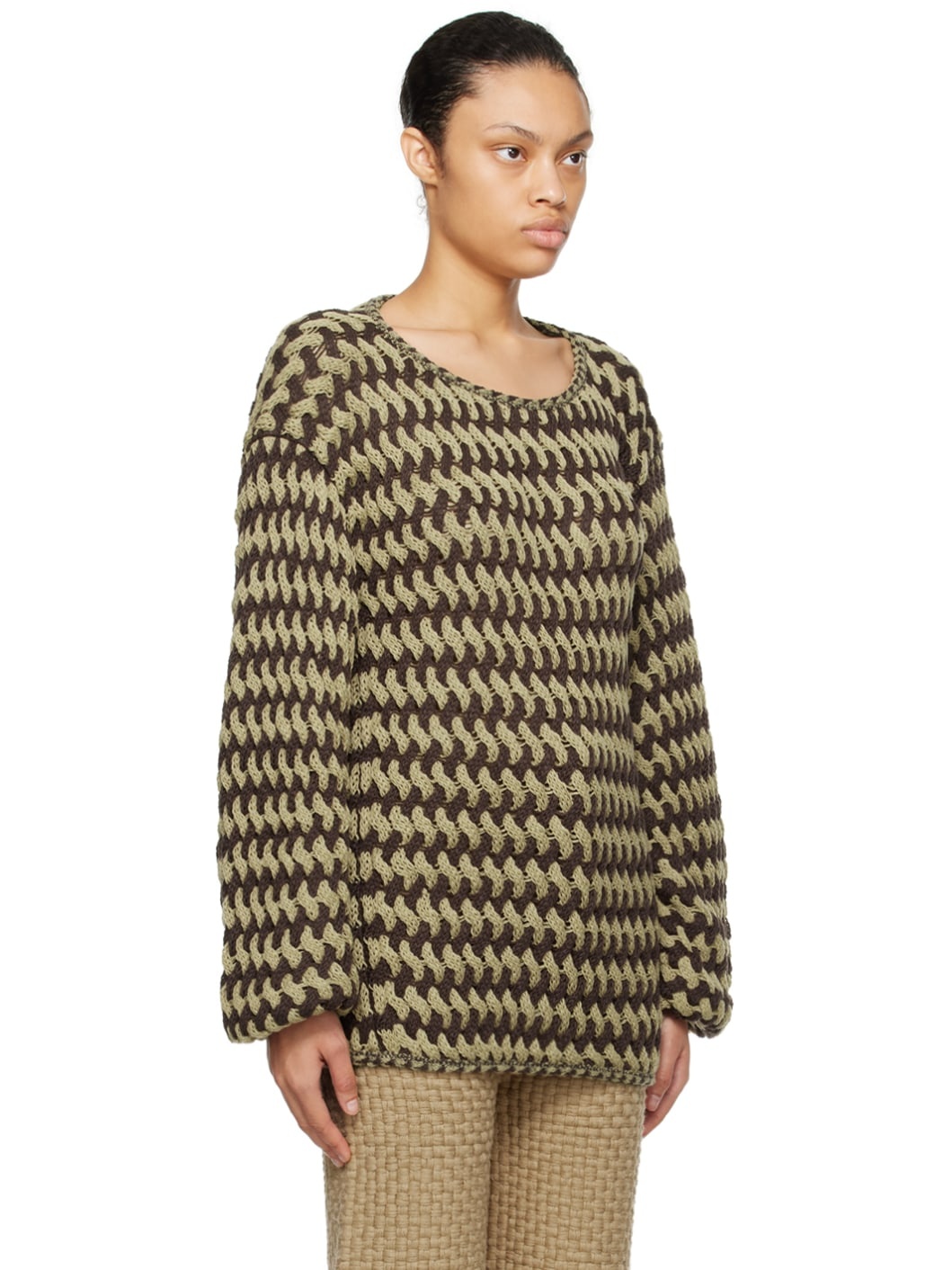 Brown & Beige Peanut Sweater - 2