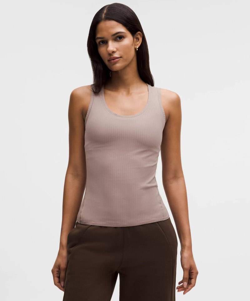 Wundermost Ultra-Soft Ribbed Nulu Scoop-Neck Tank Top 1