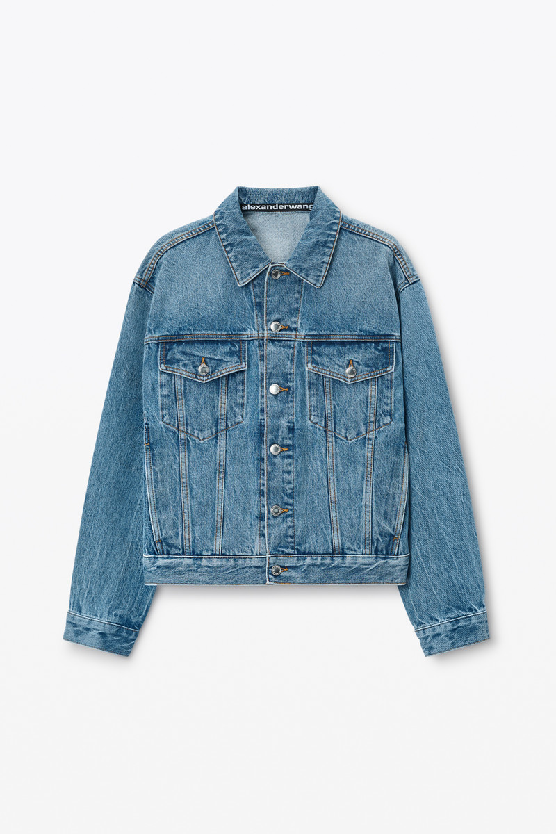 Oversize Trucker Jacket in Cotton Denim - 1