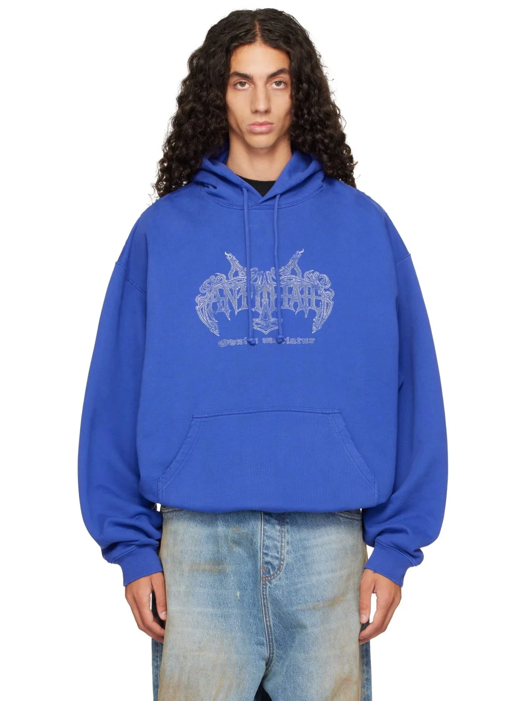 Blue 'Antihate' Oversized Hoodie - 1