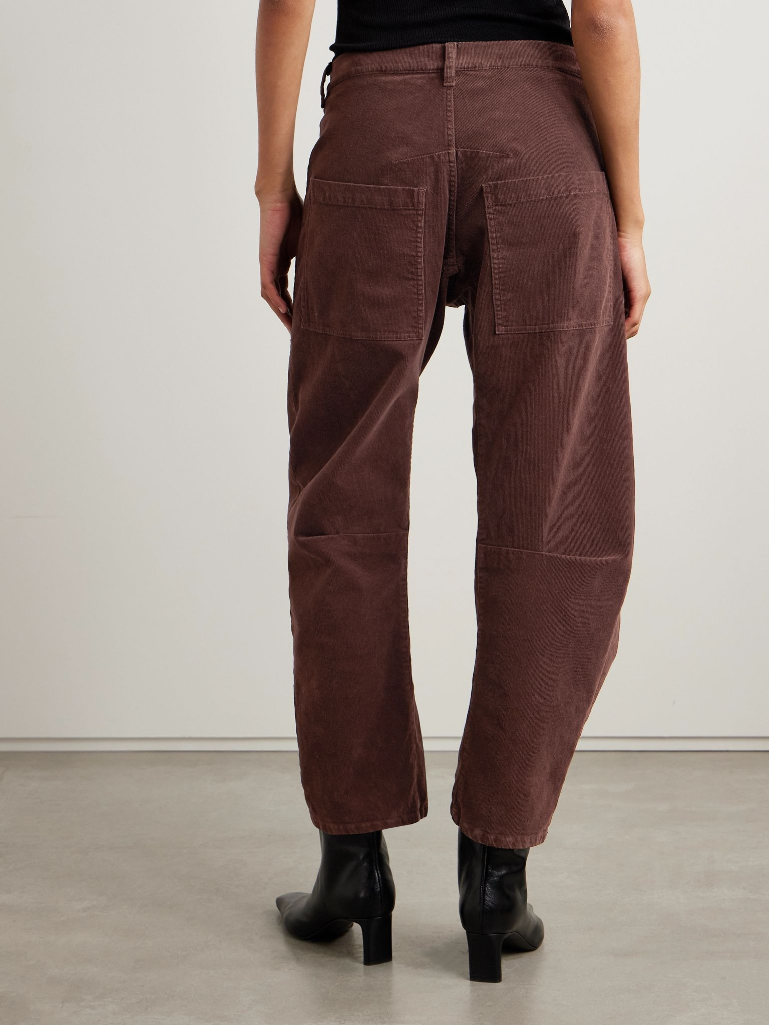 Shon cotton-blend corduroy tapered pants Merlot - 4