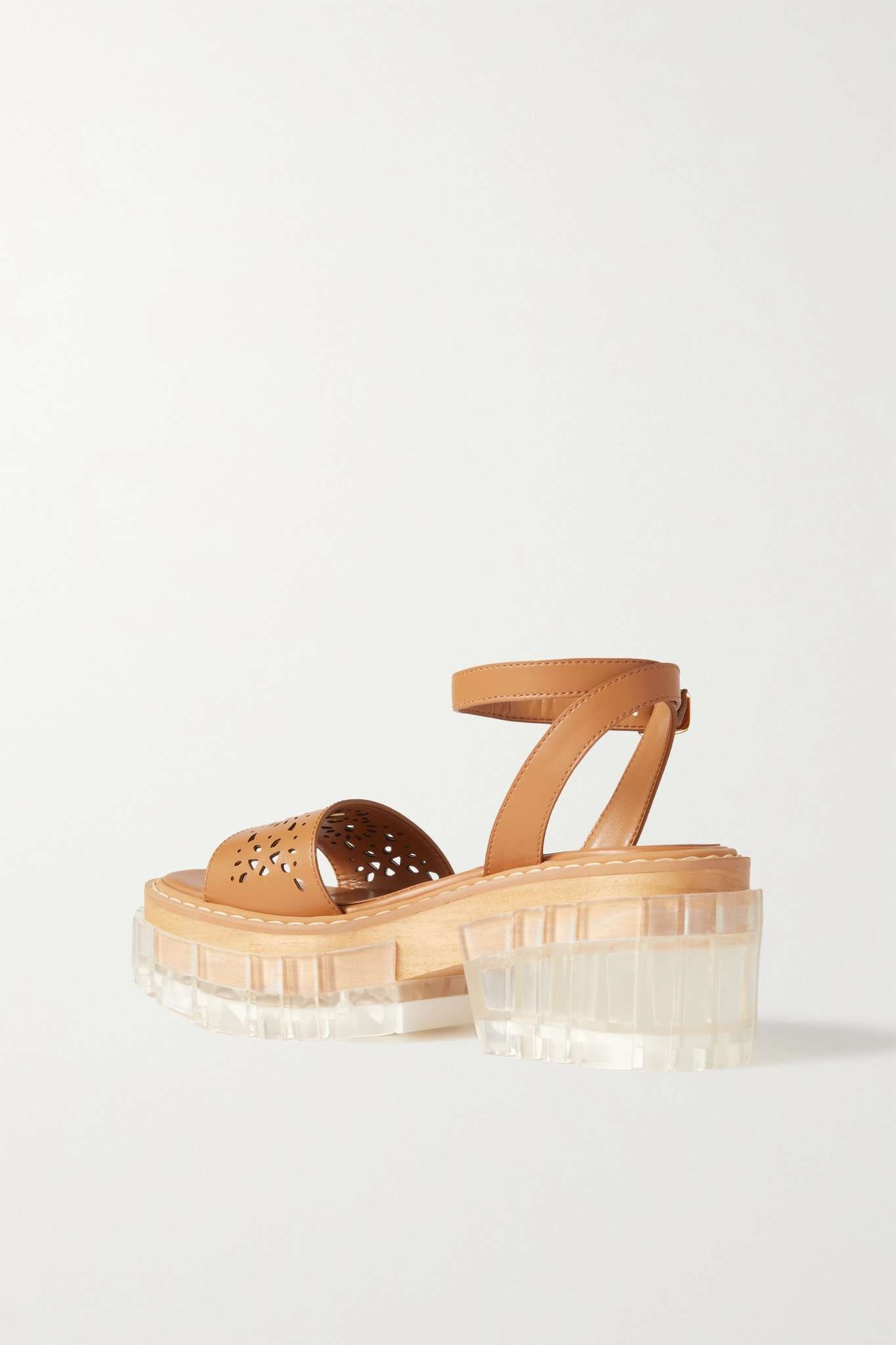 Emilie laser-cut vegetarian leather sandals - 3