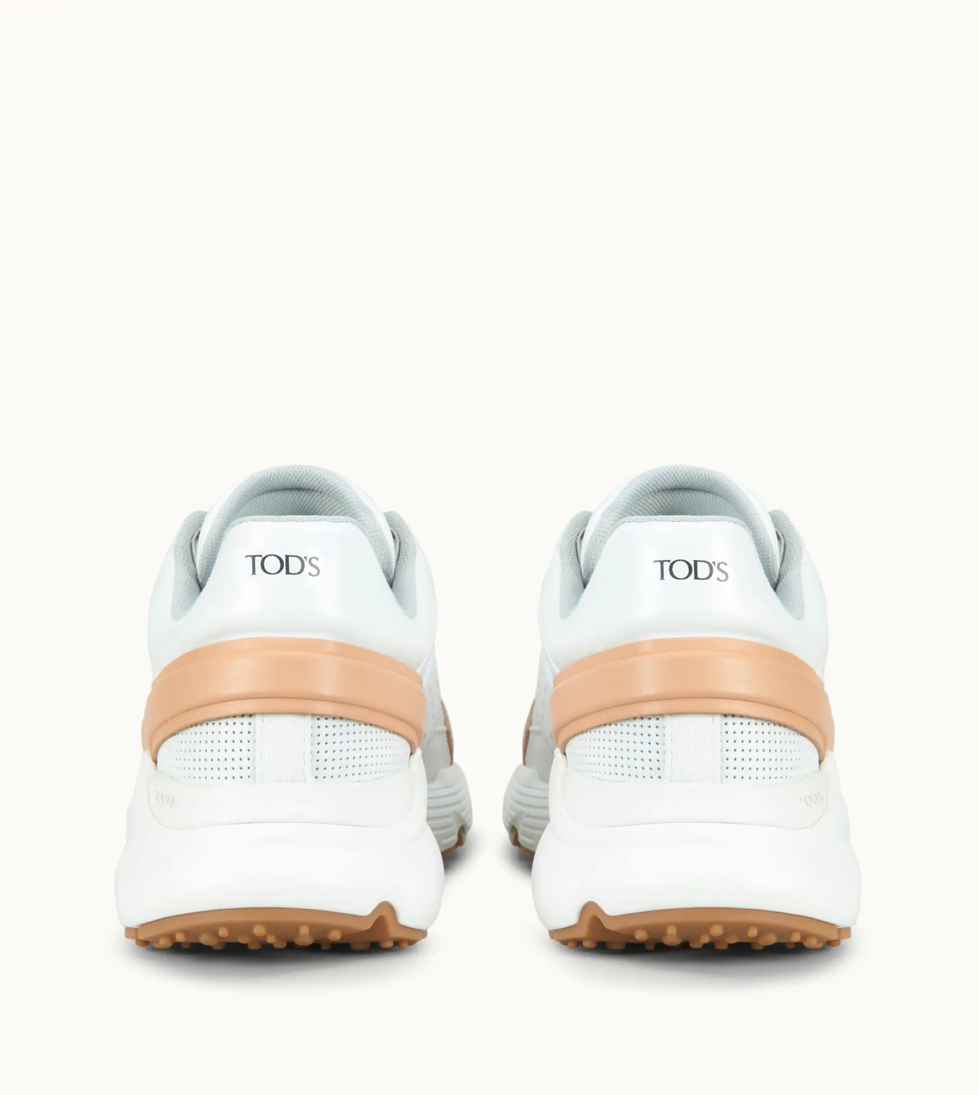 SNEAKERS IN LEATHER AND HIGH-TECH FABRIC - BLUE, WHITE - 3