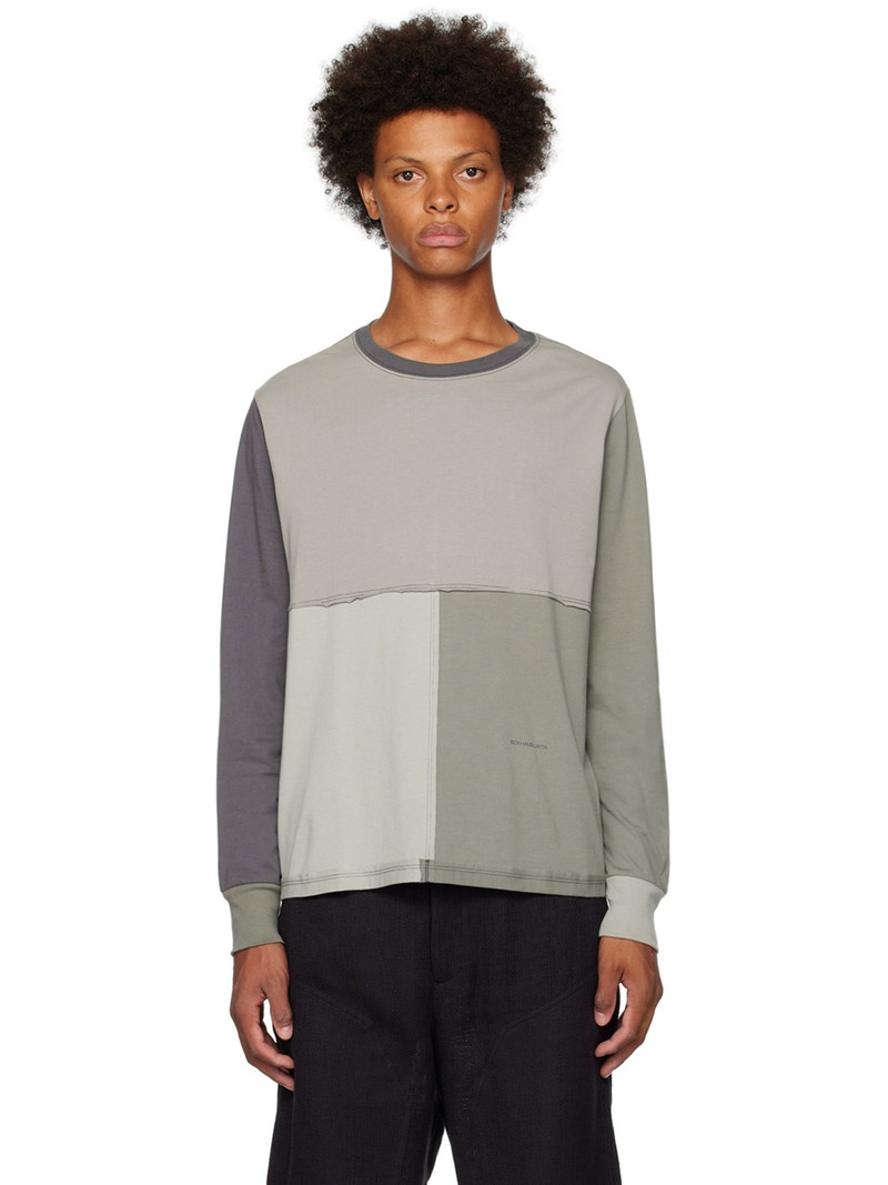 Gray Lapped Long Sleeve T-Shirt 1