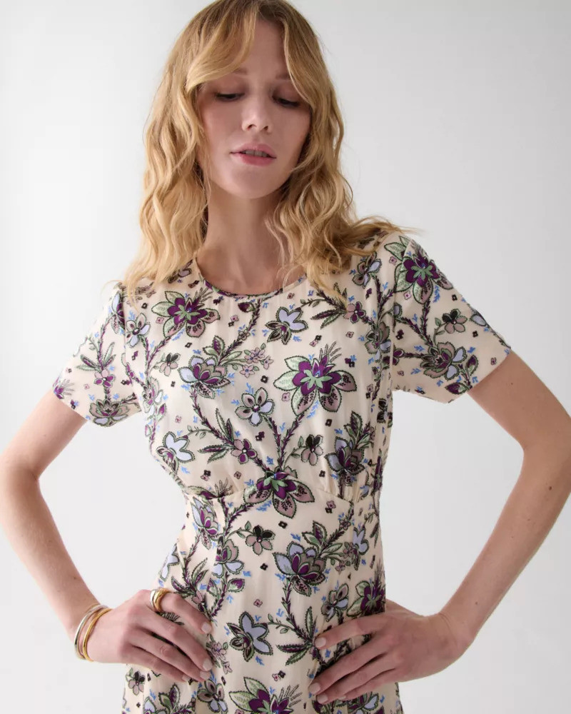 Satin Devore Empire Waisted Mini Dress 3