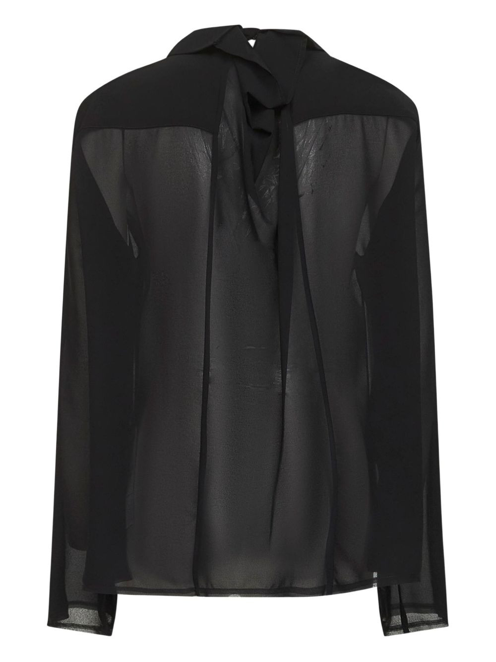 asymmetric-collar shirt - 2