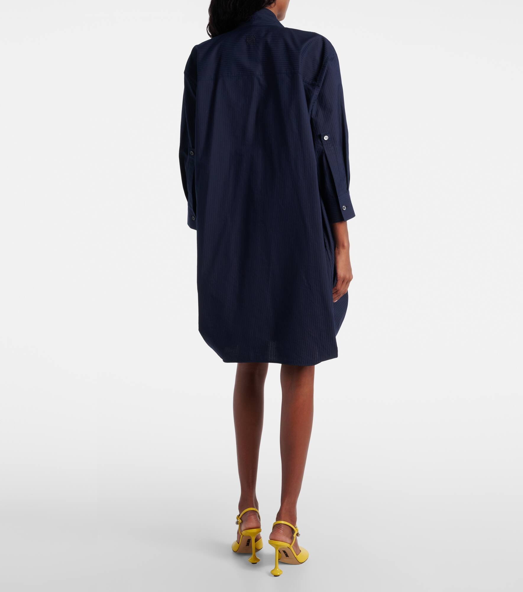 Draped cotton poplin minidress - 3