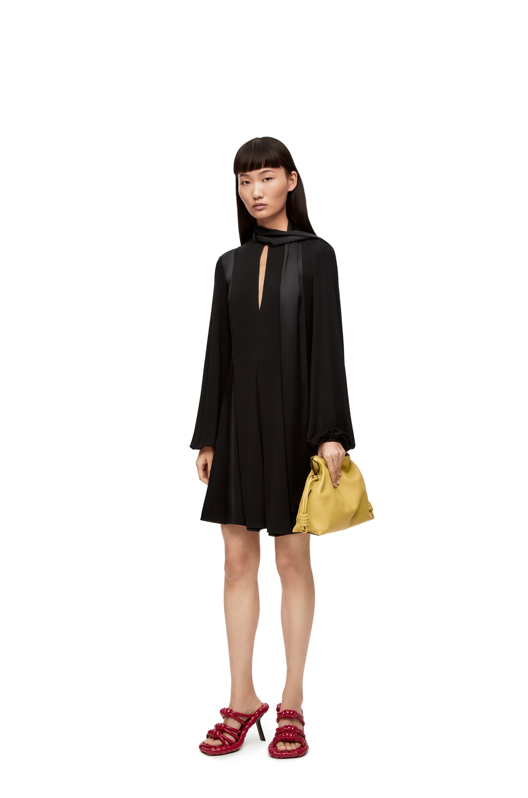 Lavalliere dress in crepe jersey and crepe satin - 2