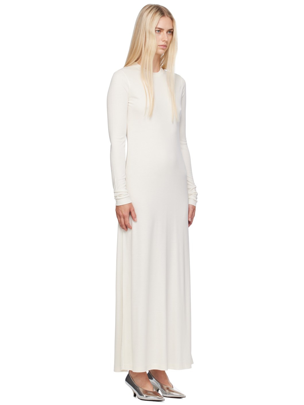 Off-White Long-Sleeve Maxi Dress - 2