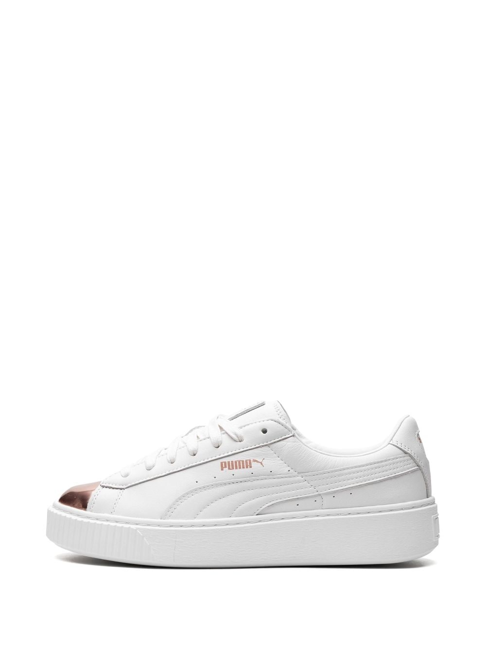 Basket flatform leather sneakers - 5