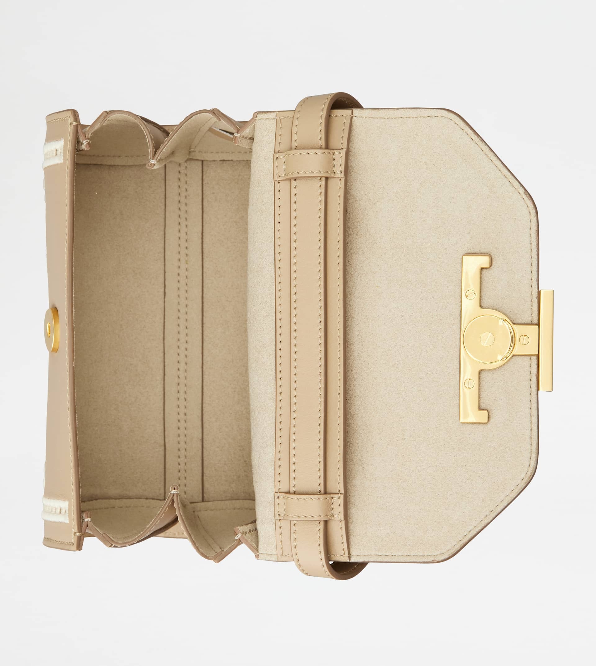 T TIMELESS CROSSBODY BAG IN LEATHER MICRO - BEIGE - 6