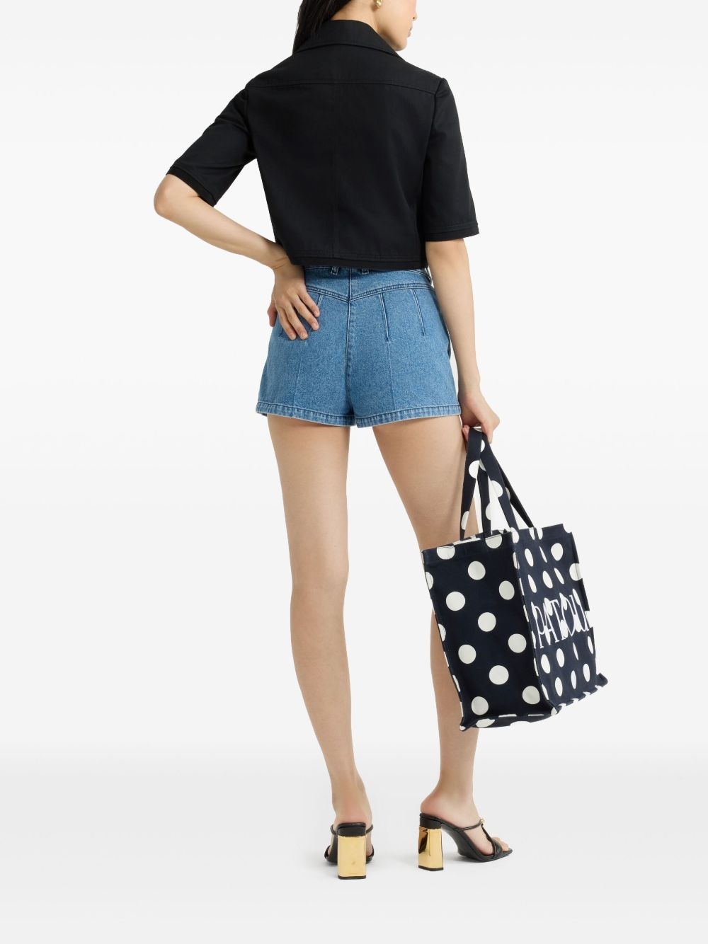denim mini shorts - 3