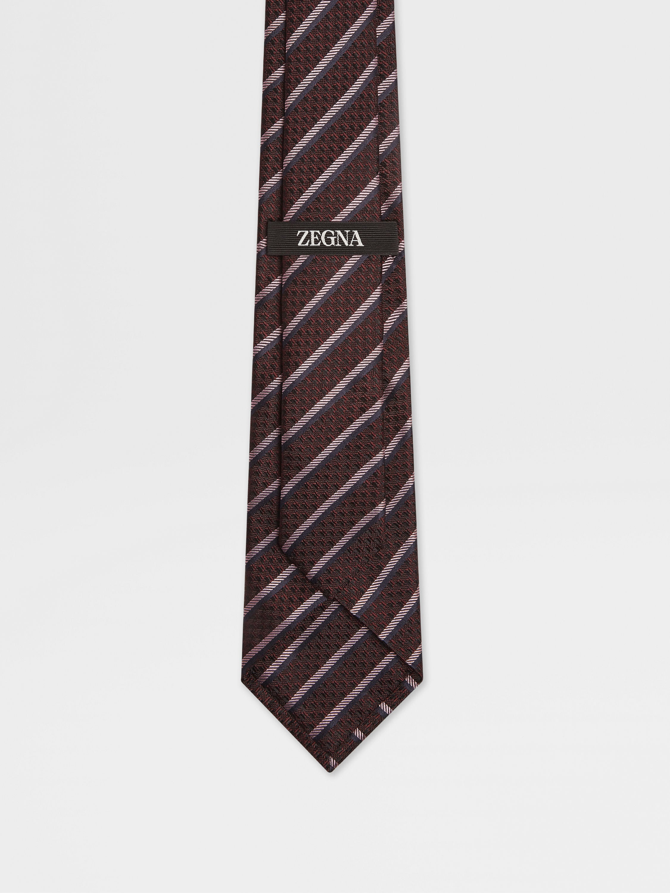 BURGUNDY SILK TIE - 3