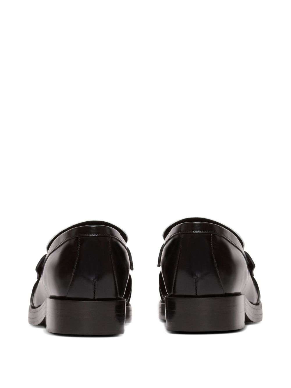 glazed leather loafers - 3