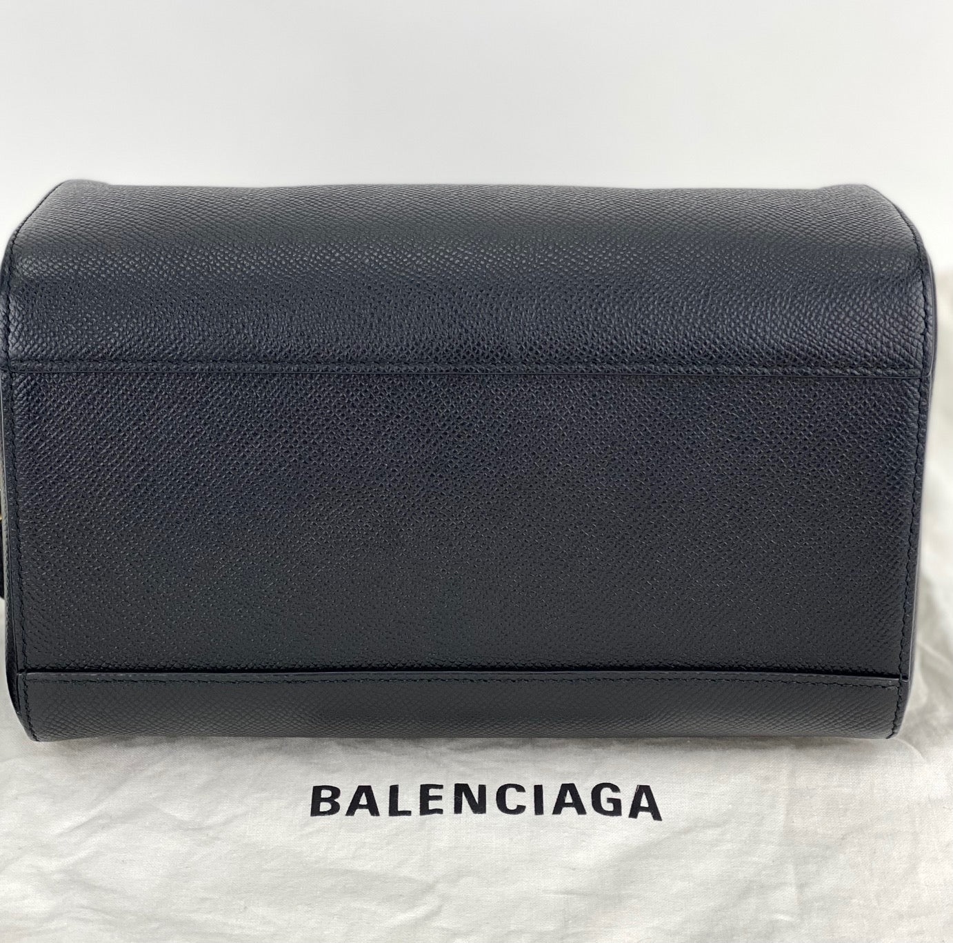 Balenciaga Ville Bowling Small Black Grained Leather Satchel Crossbody Bag preowned - 4