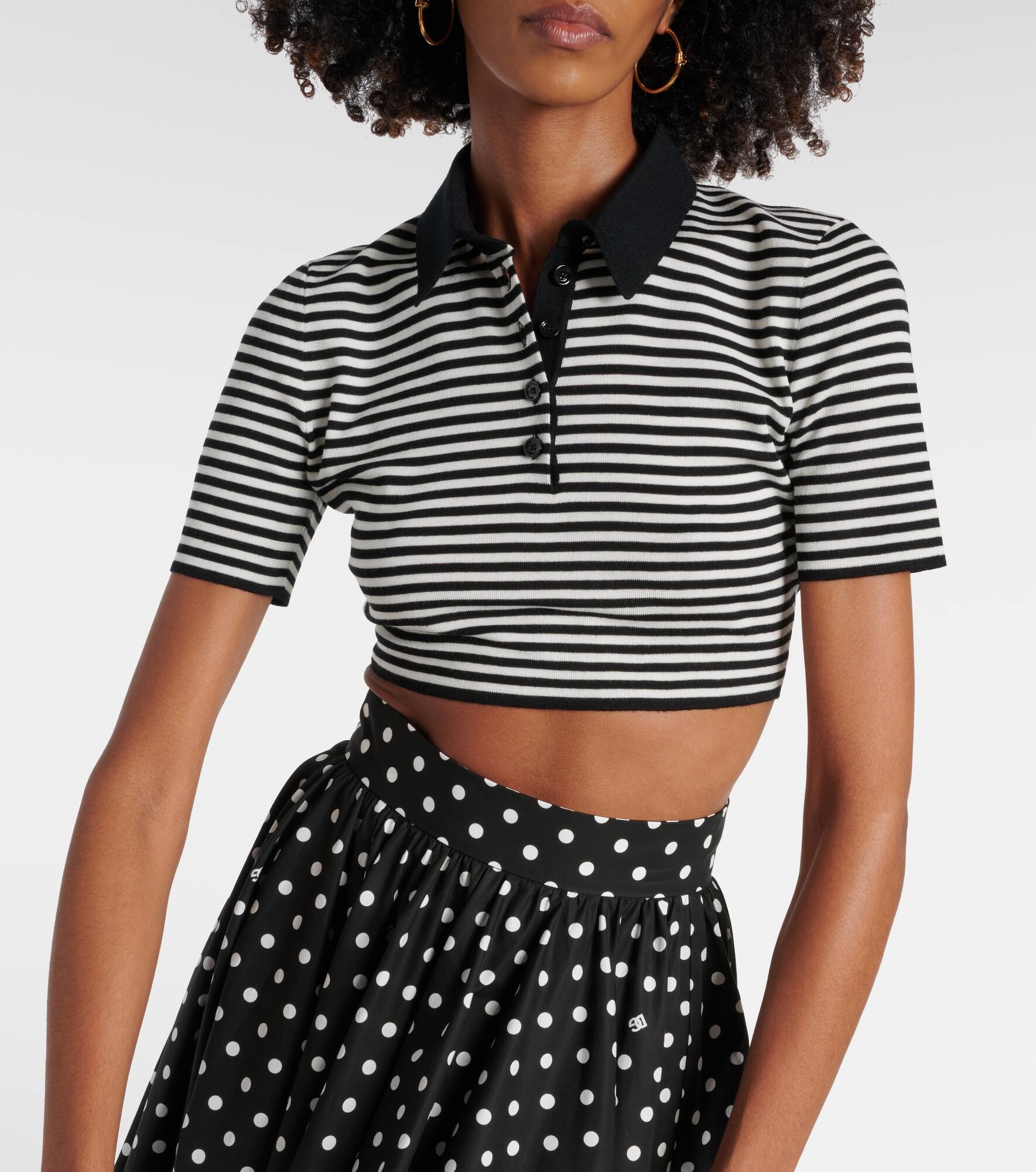 Cropped wool polo shirt - 6