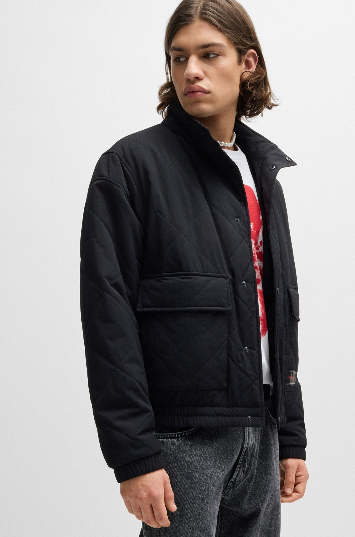 WATER-REPELLENT BOMBER JACKET WITH LOGO LABEL - 5