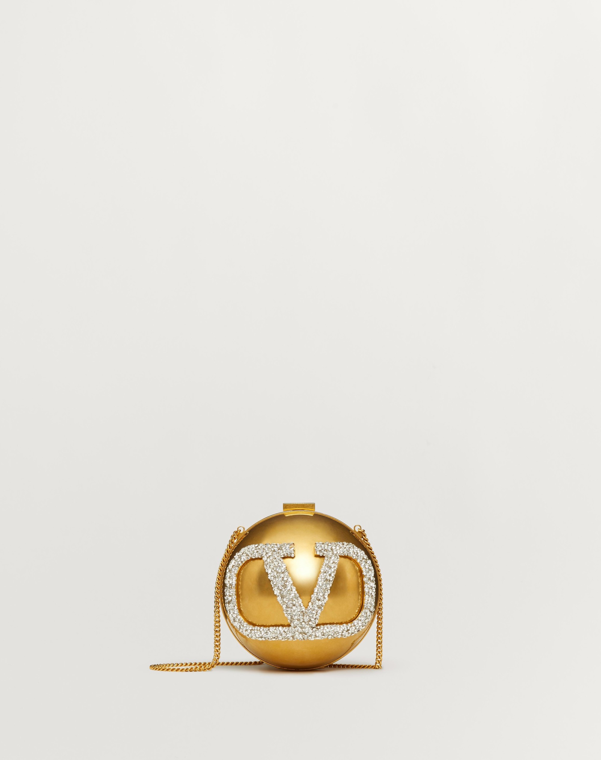 VLOGO SIGNATURE MINAUDIÈRE IN METAL AND SWAROVSKI® CRYSTALS - 1