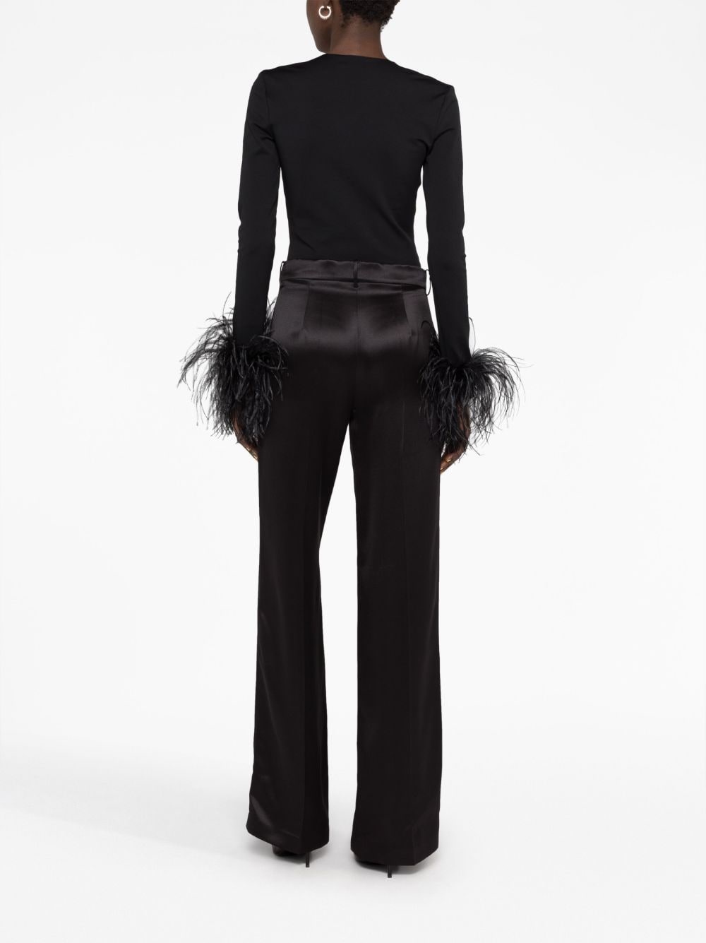 satin straight-leg trousers - 4