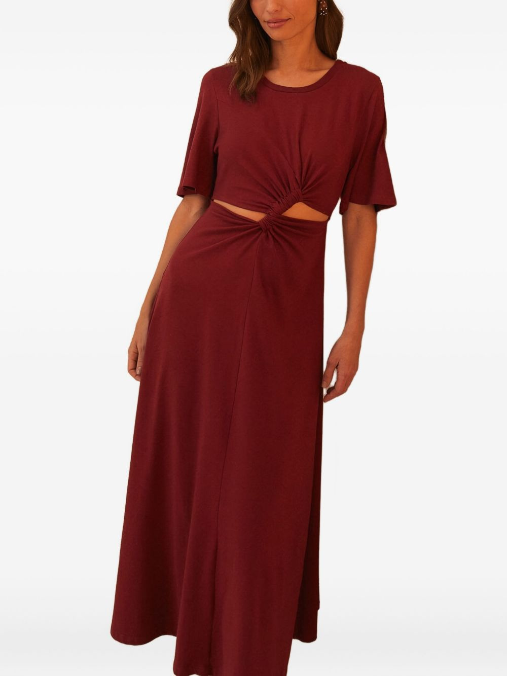 twist-detail cut-out midi dress - 1