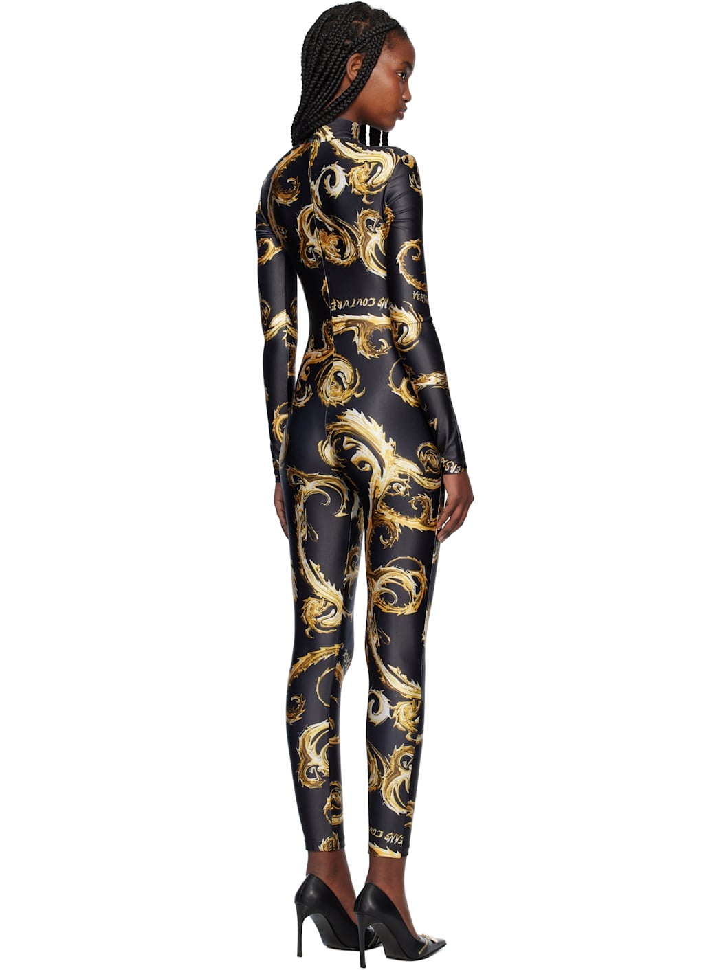 Black & Gold Chromo Couture Catsuit - 3
