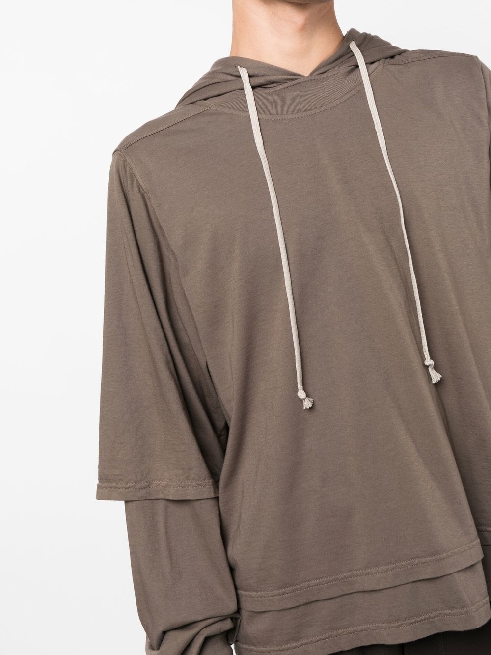 layered organic cotton hoodie - 5