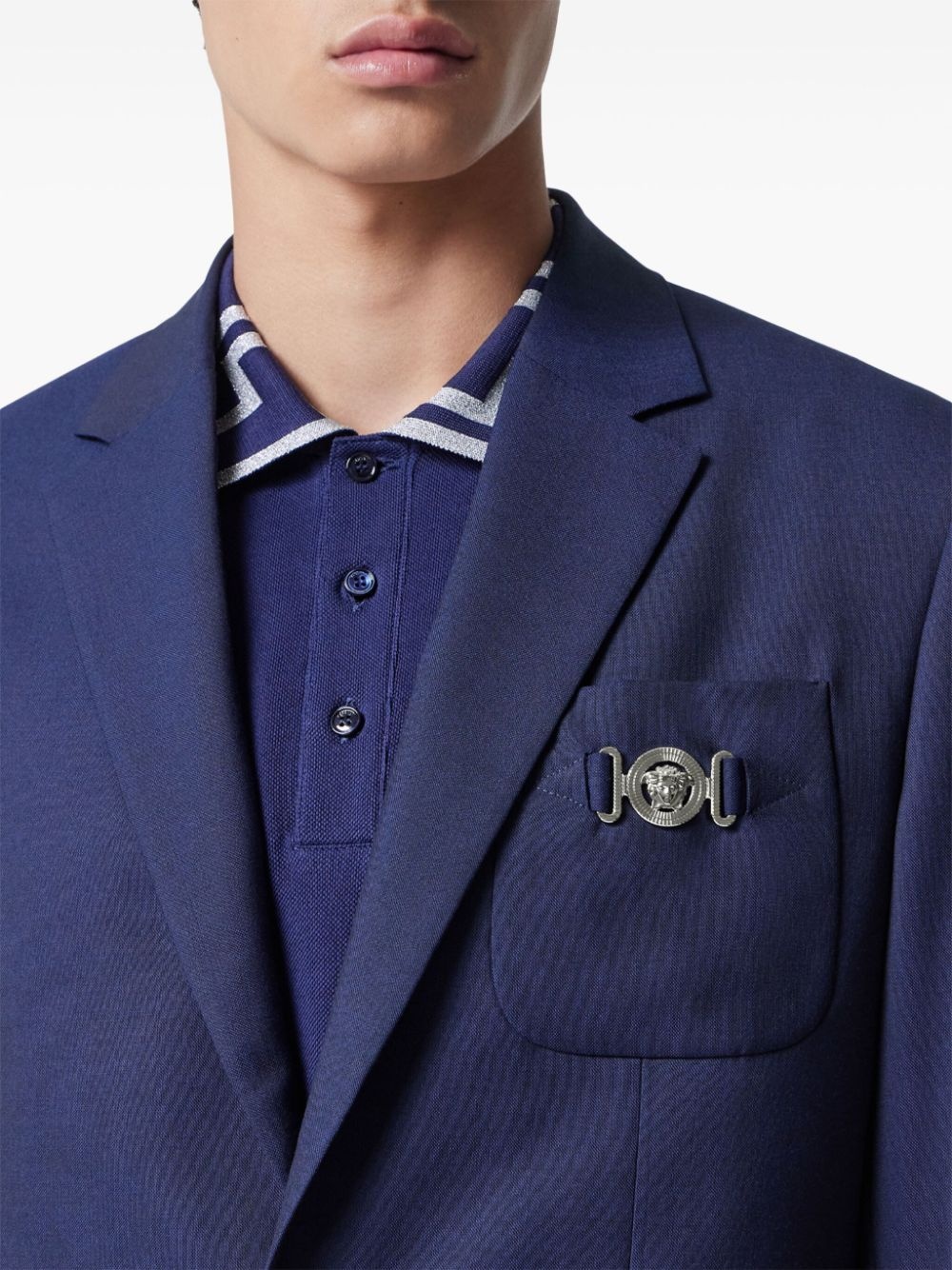 Medusa Head single-breasted wool blazer - 4