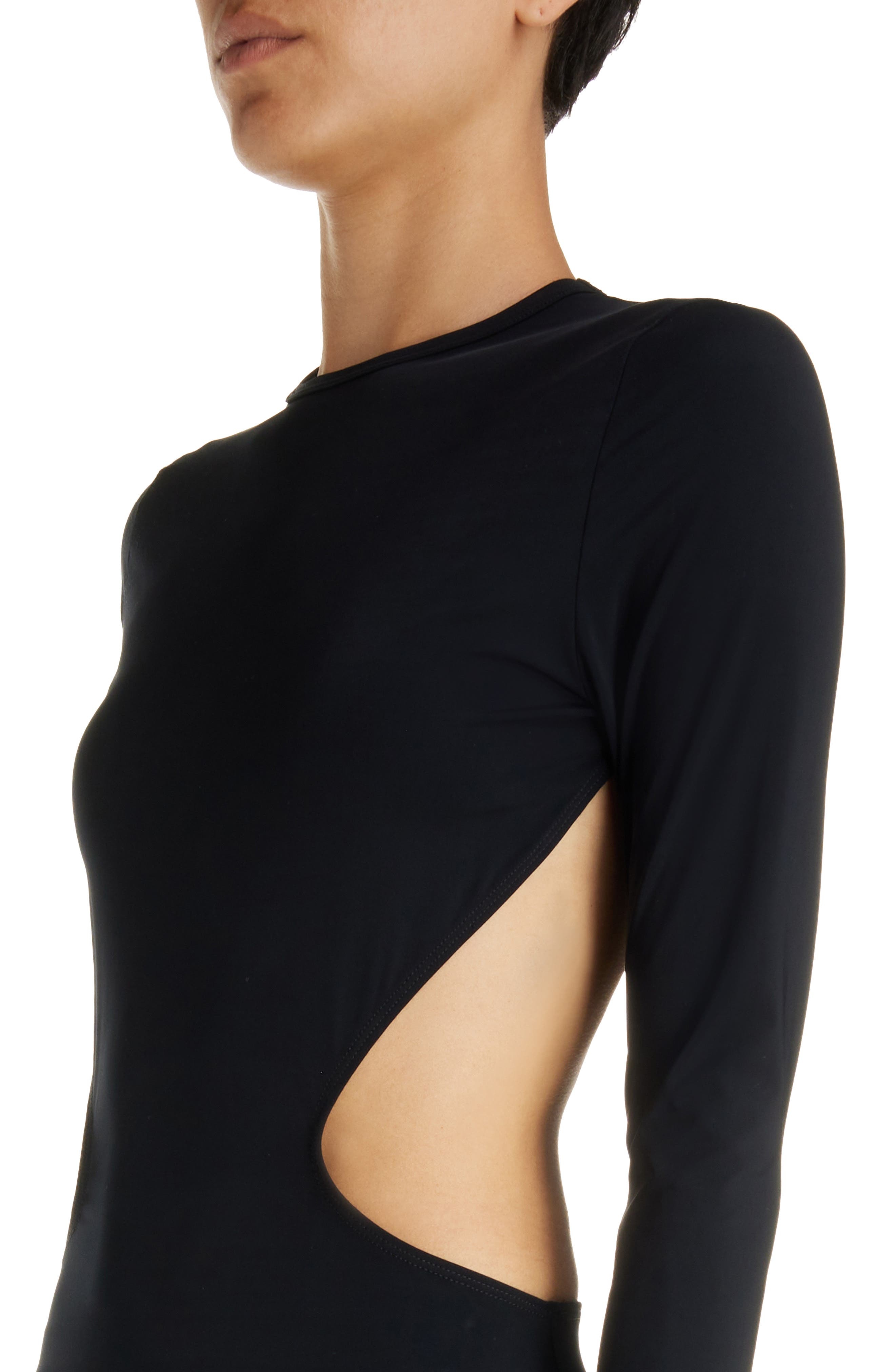Cutout Long Sleeve Stretch Jersey Gown - 4