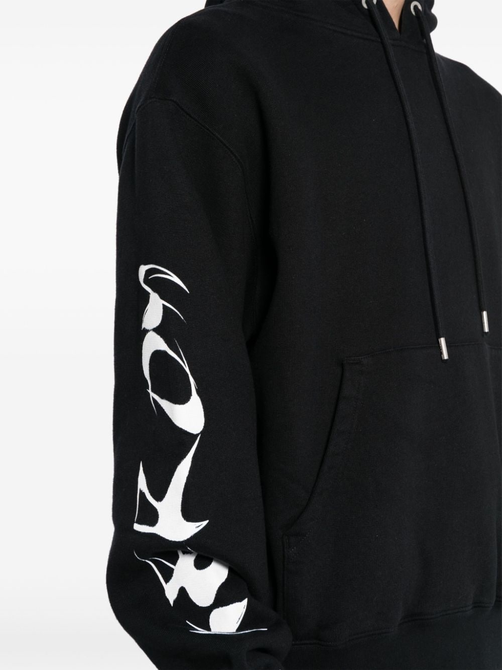 logo-print cotton hoodie - 5