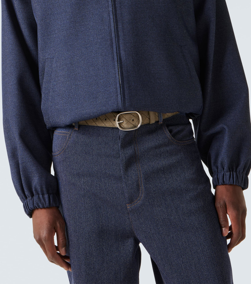 Bottega Veneta Intrecciato suede belt outlook