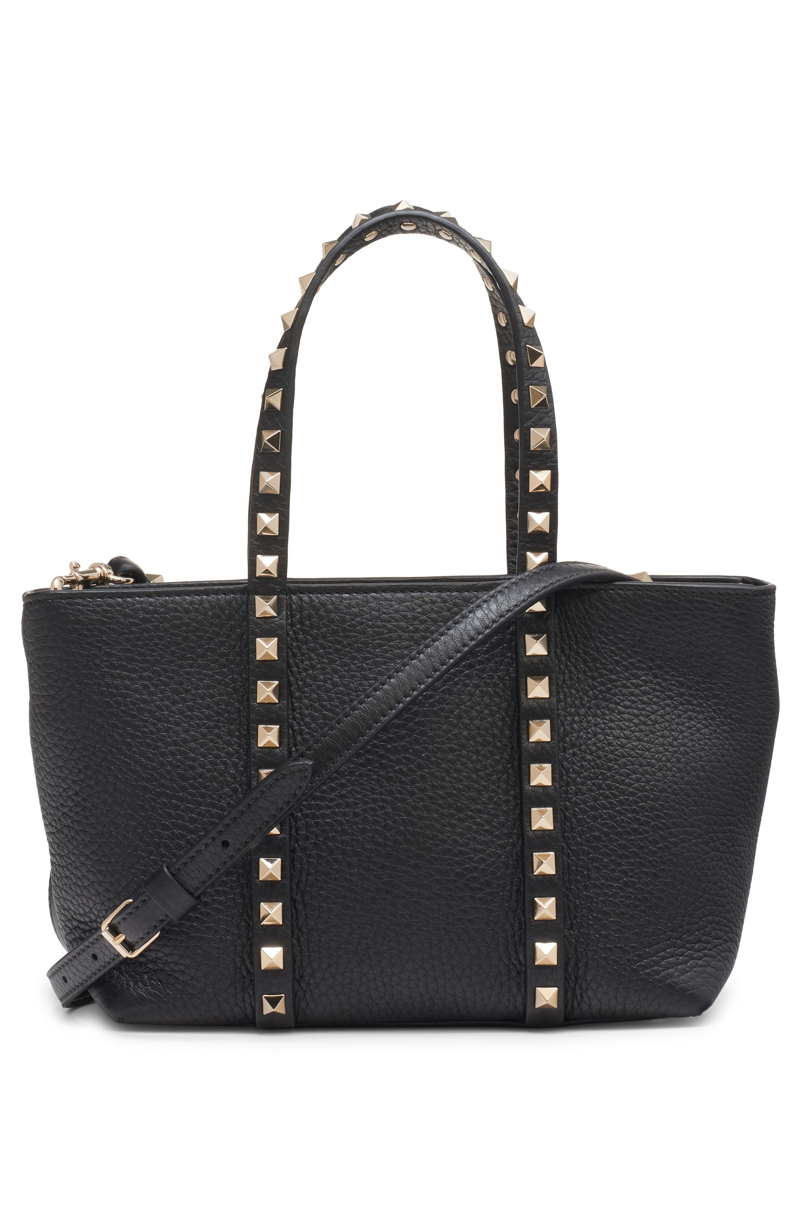 Valentino Garavani Mini Rockstud Leather Tote in Nero at Nordstrom - 4