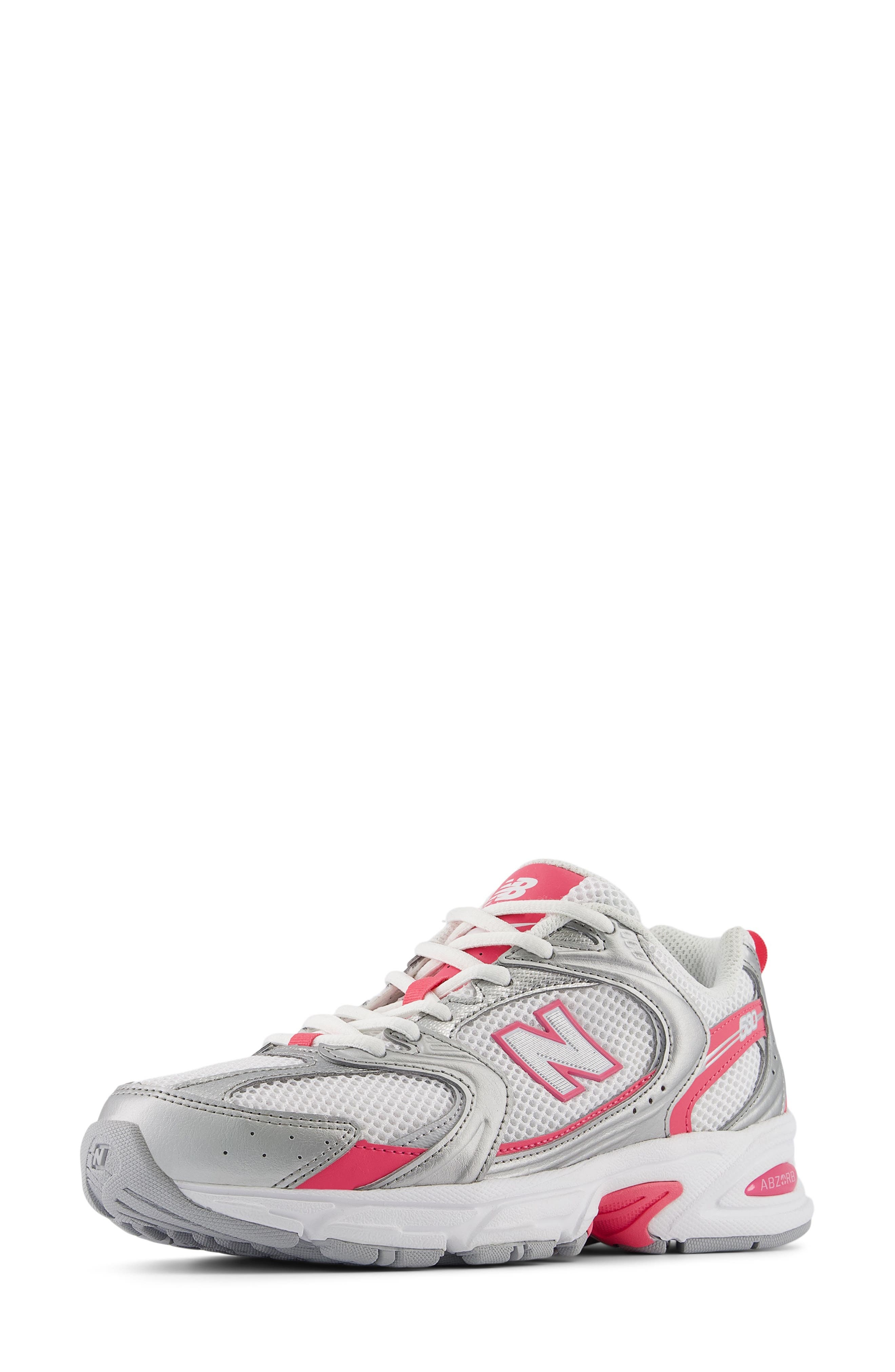 New Balance Gender Inclusive 530 Sneaker in Silver Metallic/Dragon Berry at Nordstrom - 5