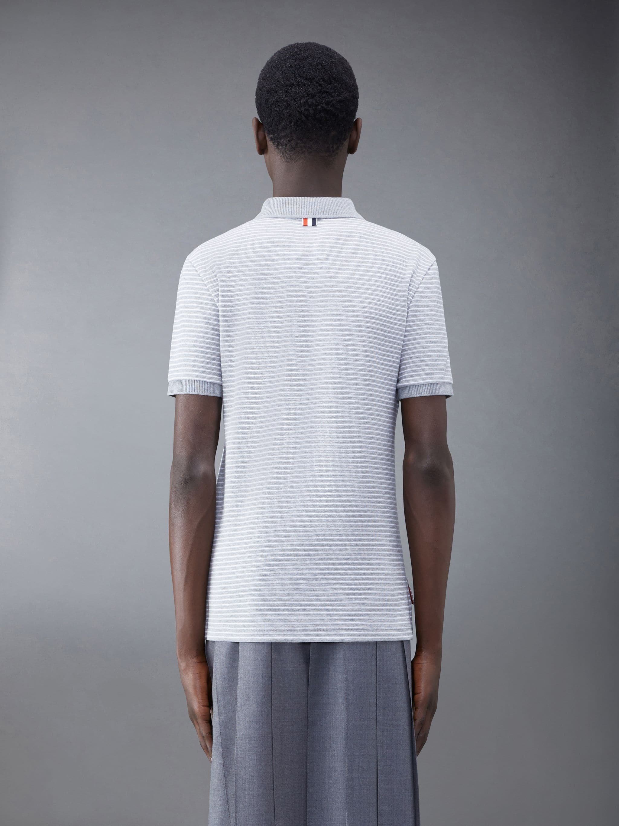 Pinstripe Micro Waffle Pocket Polo - 2