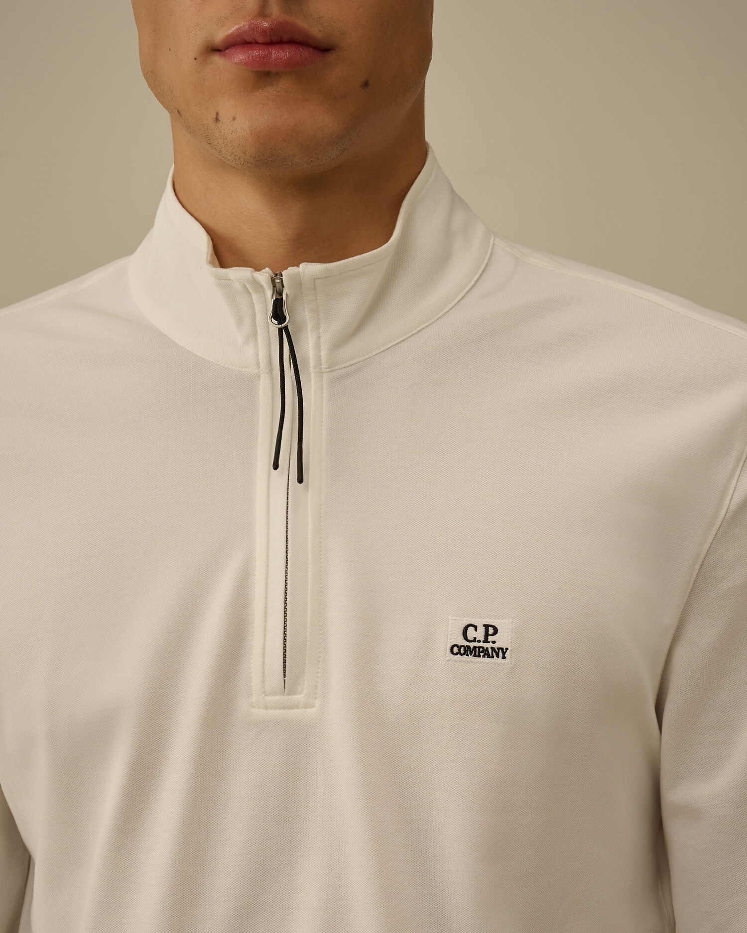 Stretch Piquet Half Zip Long Sleeve Polo - 5