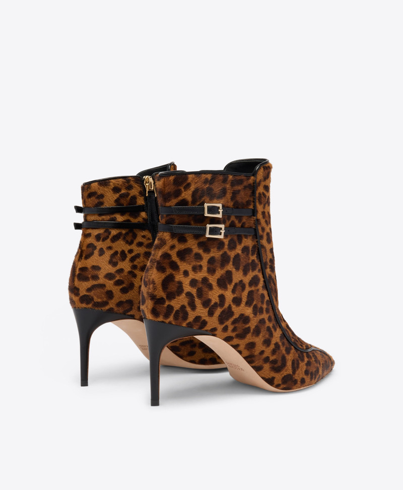 Giordana 70 Leopard Calf Hair Ankle Boots 3