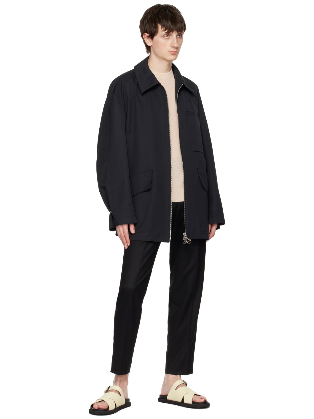 Beige Open Work Sweater - 4