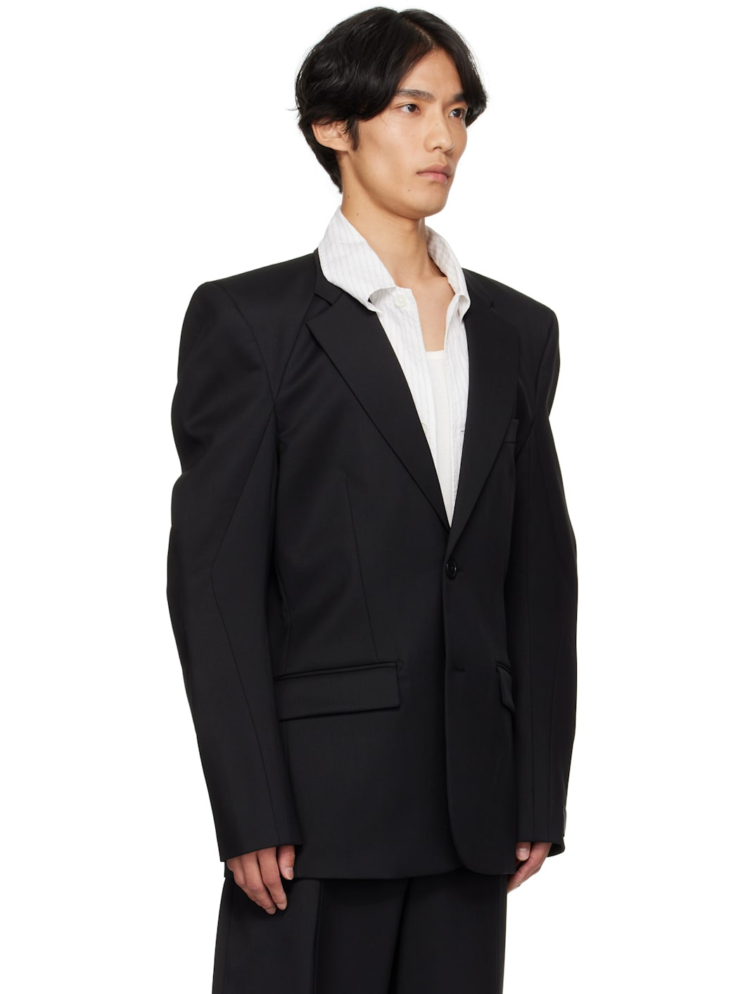 Black Biker Tailored Blazer - 2