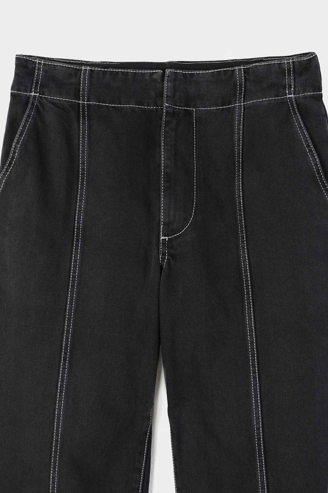 DOPPIO STRAIGHT PANTS / washed denim / balck - 4