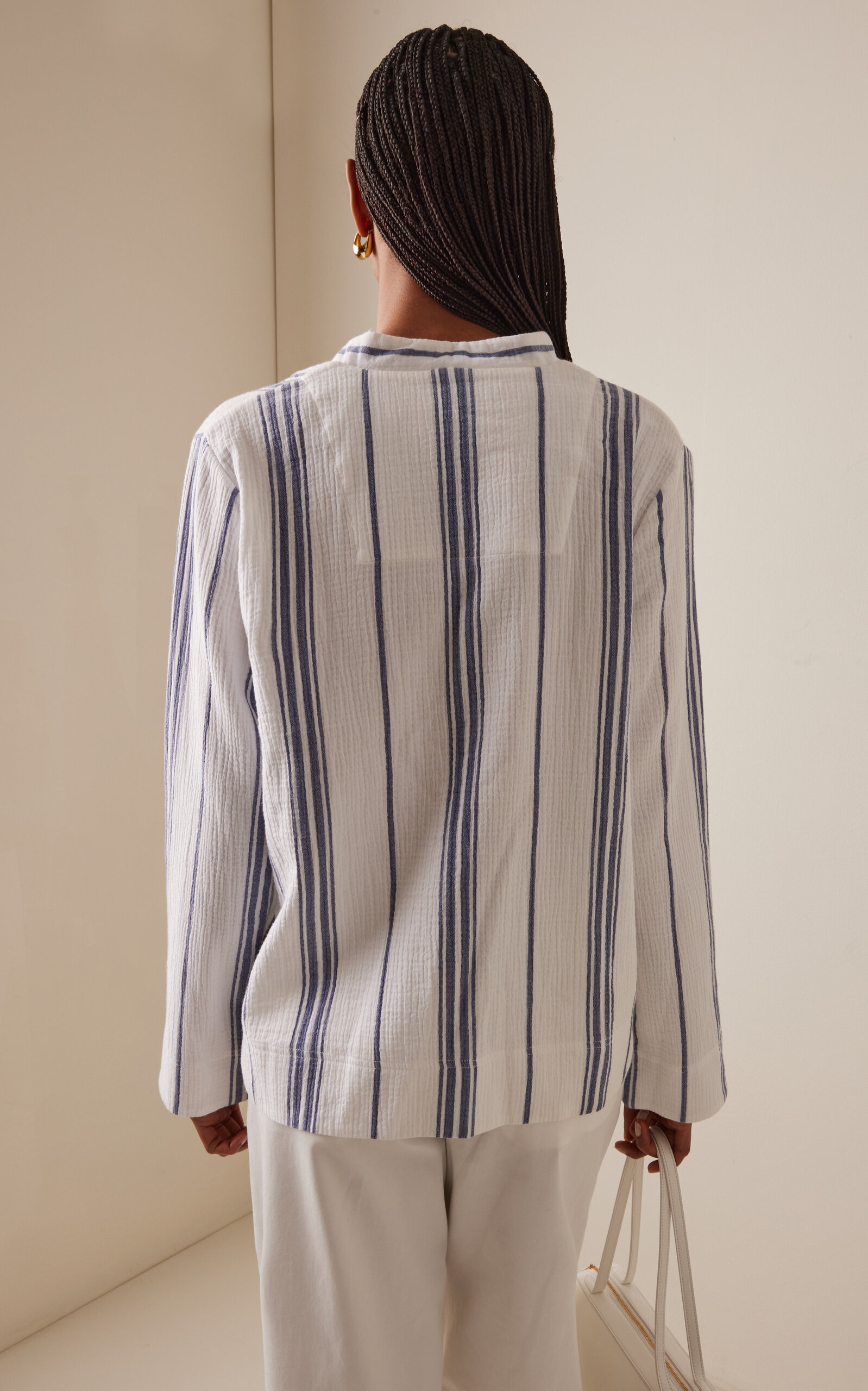 Fisherman Striped Cotton Top white - 4