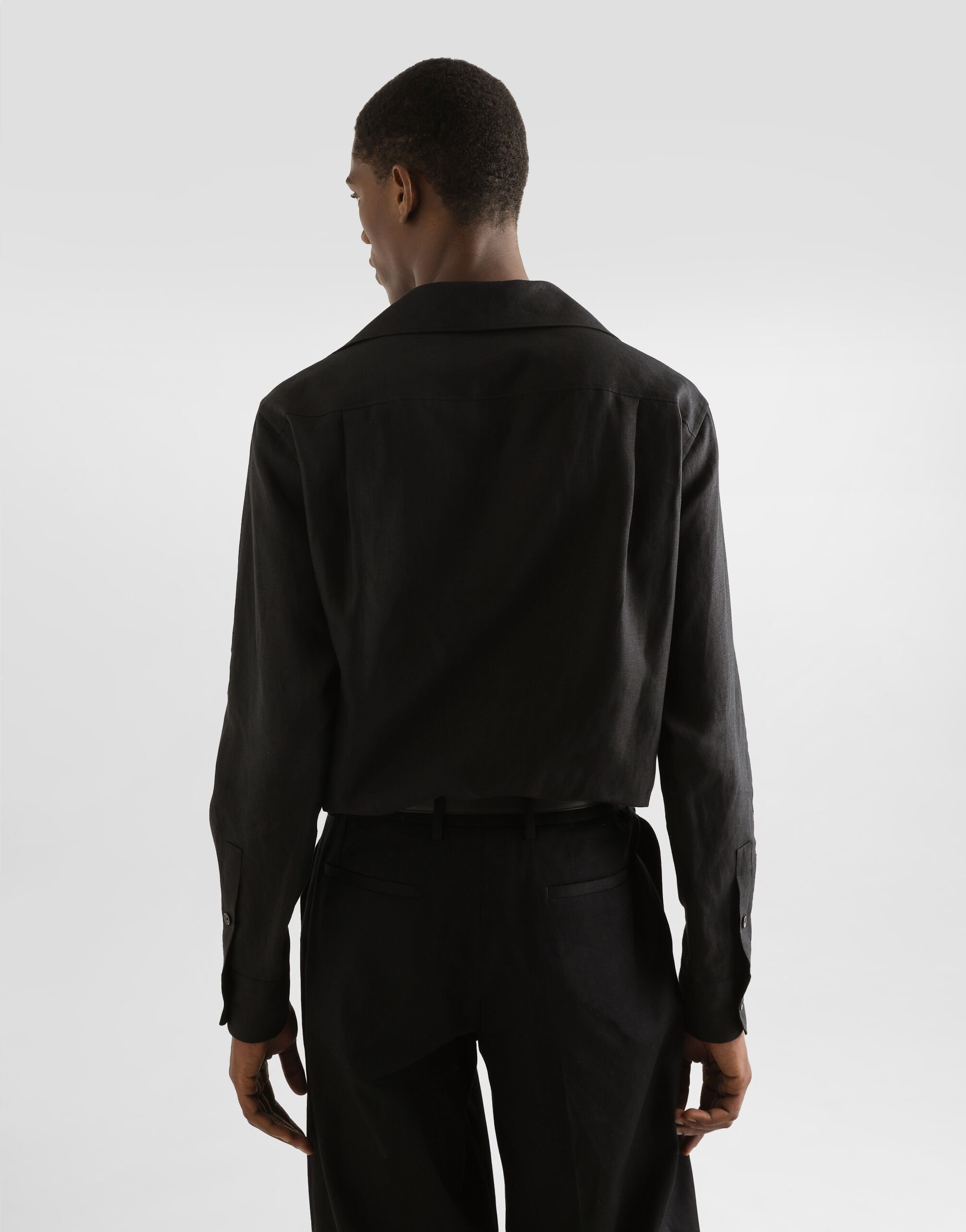 Three-button long-sleeved linen shirt - 5