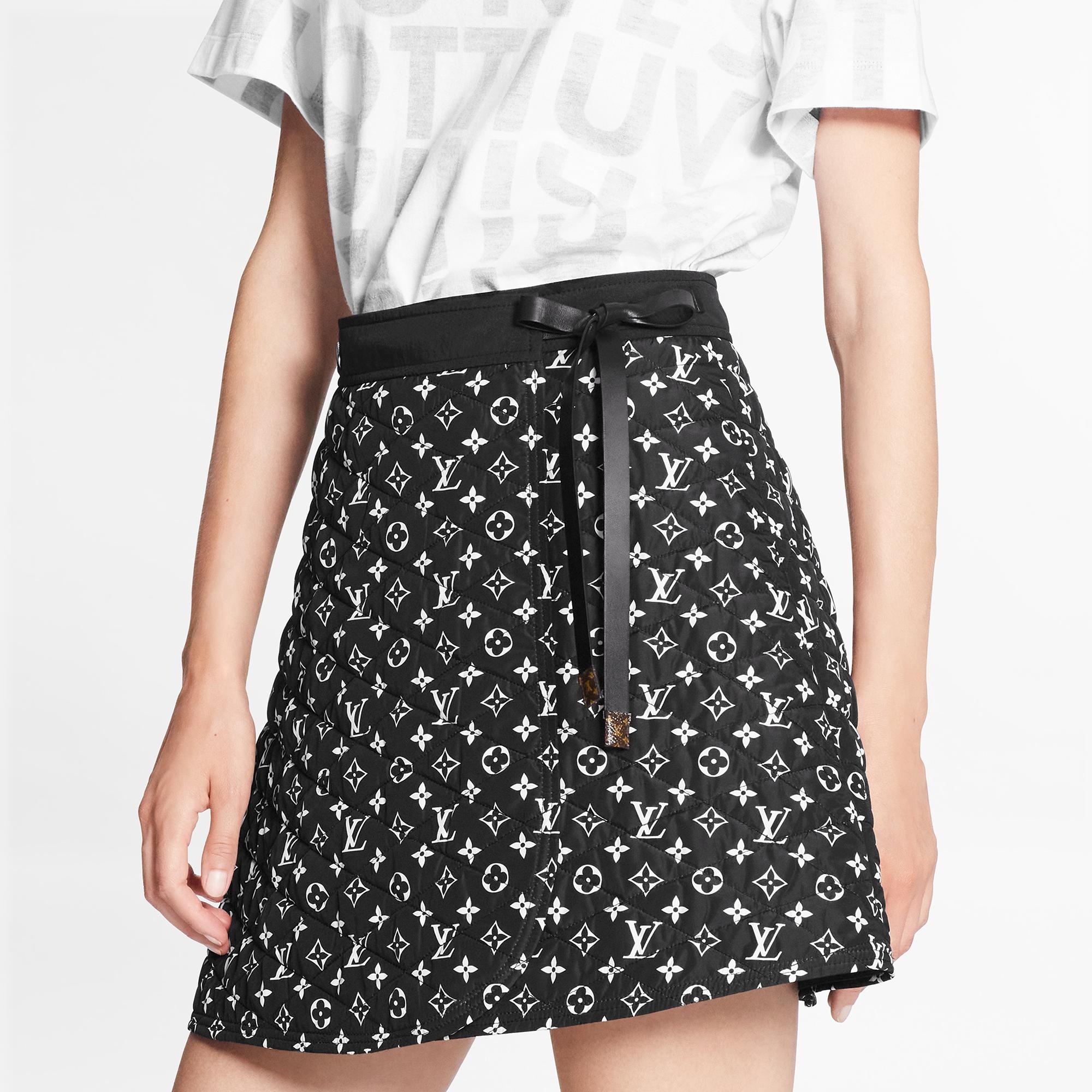 Graphic Quilted Nylon Mini Wrap Skirt  - 5