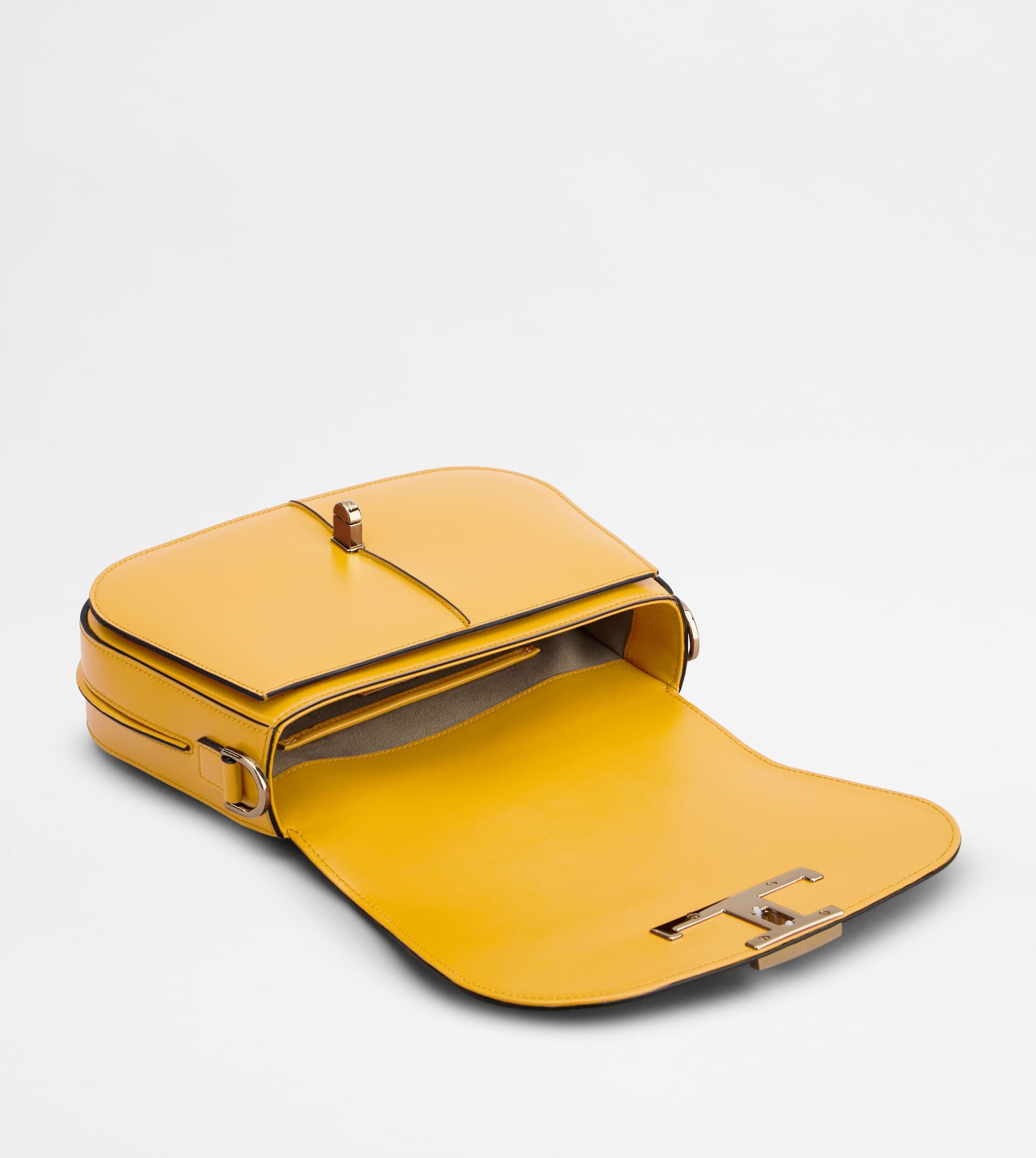 T TIMELESS SHOULDER BAG IN LEATHER MINI - YELLOW - 5