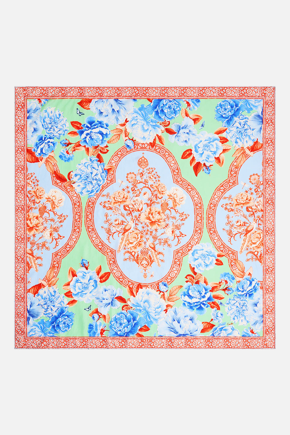 LARGE CRYSTALLED SILK SQUARE SCARF - 2