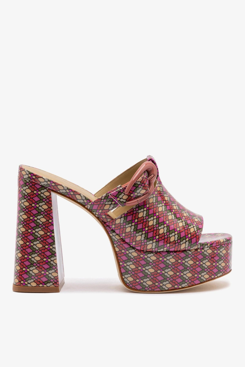 Dolly Verona Mule In Pink Vichy Patent Leather 1