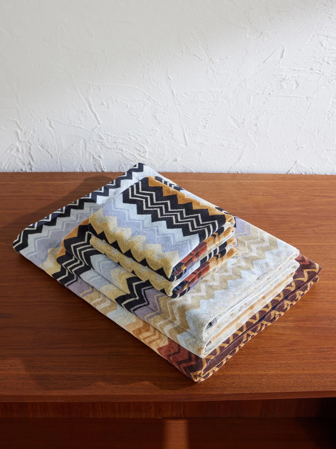 Giacomo Set of Five Striped Cotton-Terry Towels - 1