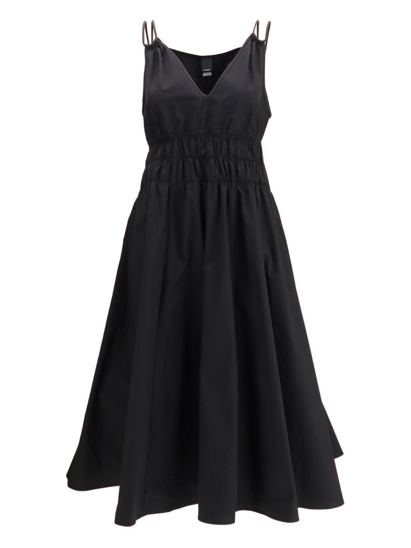 Amie V-neck ruched midi dress 1